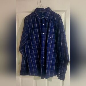 NWOT Wrangler Navy and White Checkered Shirt
